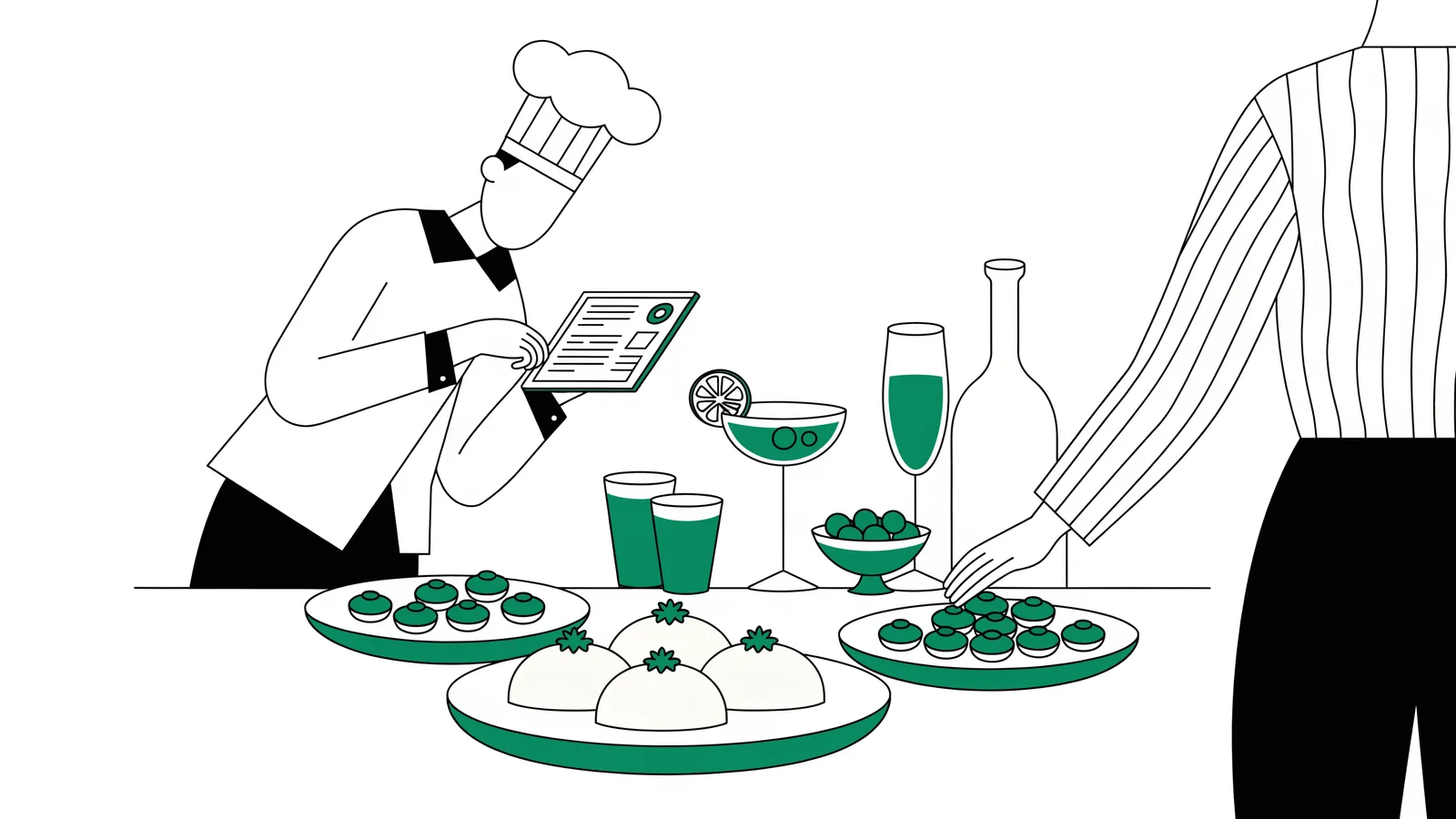 Catering event booking with deposit tracking in Novaryq
