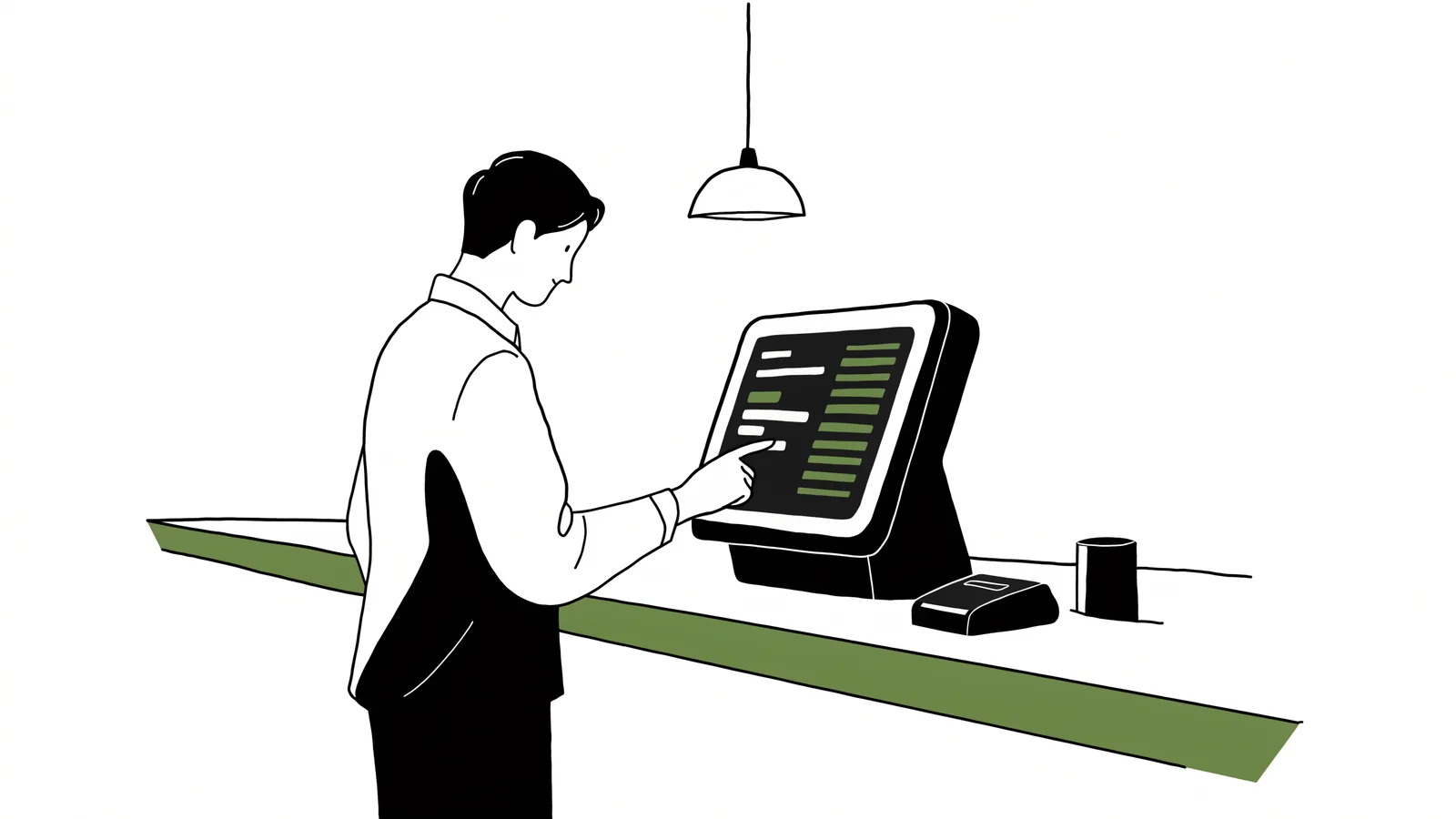 Novaryq POS terminal showing a restaurant order screen