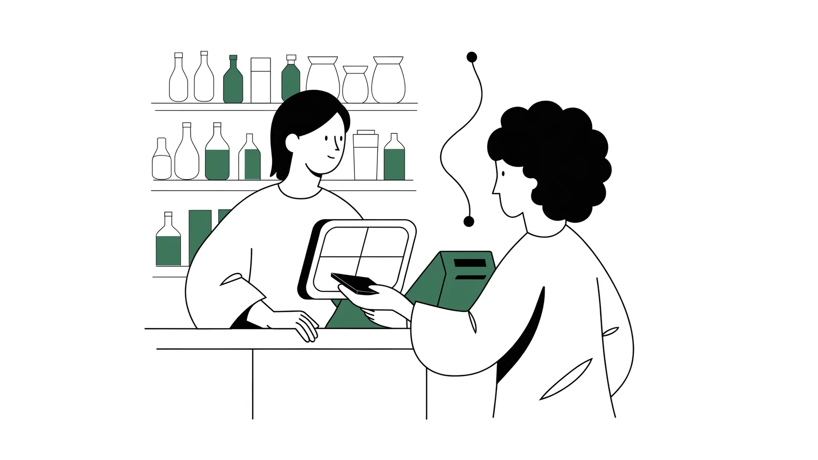 Retail counter running the Novaryq early-access POS